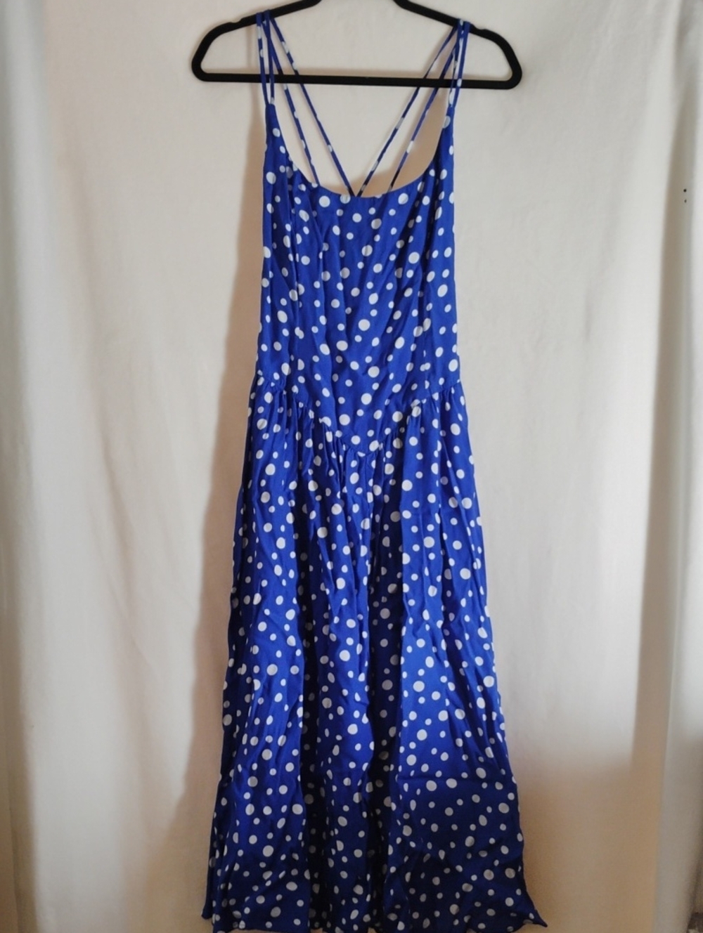 karin stevens Royal Blue Polka Dot Maxi Dress size 12